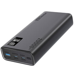 PROMATE Compact Smart Charging Power Bank with 20W PD Dual USB-C and 22.5W USB-A Ports,Black