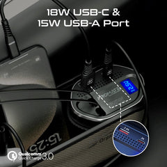 منظم سيارة متعدد الوظائف ومحطة شحن بقدرة 65 واط - بني