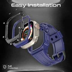 جراب ساعة متين للحماية مع سوار ساعة من مادة TPU - أزرق