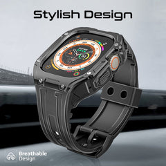 جراب ساعة متين للحماية مع سوار ساعة من مادة TPU - أسود