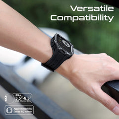 جراب ساعة متين للحماية مع سوار ساعة من مادة TPU - أسود