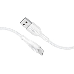 Promate Super Flexible Data and Charge USB-C Cable,WHITE
