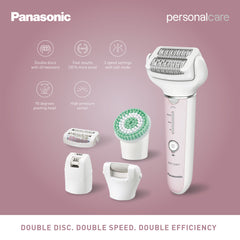 PANASONIC Wet & Dry Cordless Epilator, 5 Attachments.
