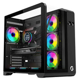 GAMEON Infinity Midnight Series ARGB Mid Tower Gaming Case 4 Fans - Black
