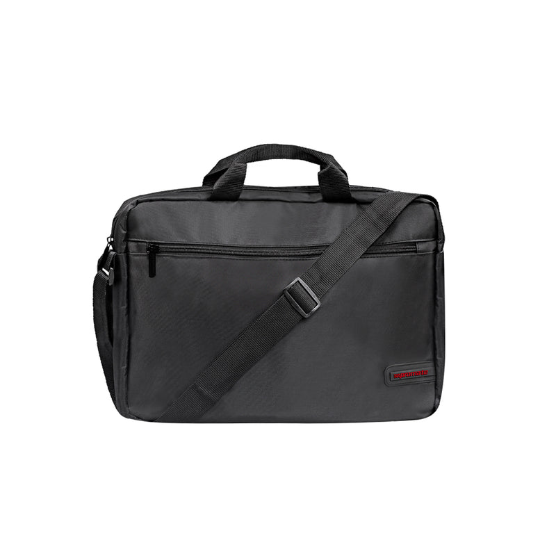 Promate - Gear-MB Premium Lightweight Messenger Bag for Laptops up to 15.6” with Front Storage Zipper ,Black