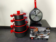 OSFE UMC Marble Cookware Set 17 Pcs - Grey