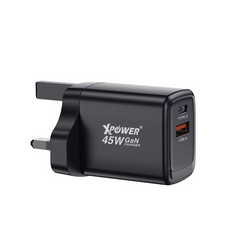 XPower GW45 45W PD 3.0/QC Gan Mini Wall Charger - Black
