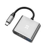 Xtrememac Type-C 3 In 1 Hub - HDMI 4K, Usb-C Pd 60W, Usb 3.0