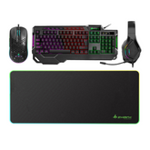SharX Jaws JS4X1 4-In-1 Gaming Bundle, Keyboard (English & Arabic) Mouse, Headset & MousePad