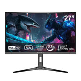SHARX Gaming Monitor 27", OD 300Hz Refresh Rate, 0.3ms (MPRT) Response Time, Curved VA, FHD, 2.1HDMI, Adjustable Stand, RGB Backlight, 3W Speaker, Free Sync, G-Sync Compatible.
