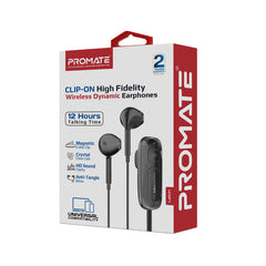 Promate Clip-On High Fidelity Wireless Dynamic Earphones ,Black