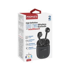 Promate High Definition Bluetooth v5.3 ENC TWS With IntelliTouch,Black