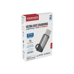 Promate Ultra-Fast Charging Lightning to USB-C Adapter,GREY
