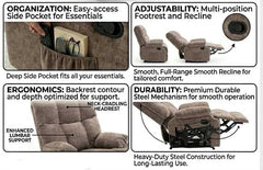 Lounge Recliner Sofa – Premium Chenille Fabric Comfort Design (88×94×103 cm) – Brown