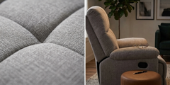 Lounge Swivel Rocking Recliner Sofa – Premium Chenille Fabric Comfort Design (88×94×103 cm) – Light Grey