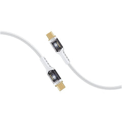 Promate 100W Power Delivery Ultra-Fast USB-C Cable with Transparent Shells ,WHITE