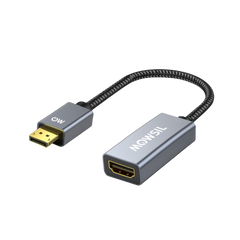 Mowsil DisplayPort to HDMI Adapter | 4K@60Hz, Gold-Plated, Aluminum Alloy, Plug & Play | Monitor TV Converter