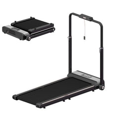 Smart Foldable Treadmill Supports up to 120 kg - Silver Black
