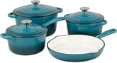 OSFE 7-Piece Cast Iron Cookware Set - Blue