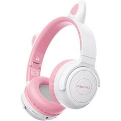 Promate - PandaKidSafe Kawaii Style Wireless Kids Headset,Bubble Gum