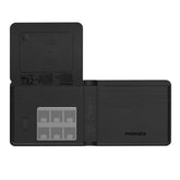 Promate Anti-Loss Slim Leather Wallet with RFID Protection & Smart Tracking , RFID Protected,Black