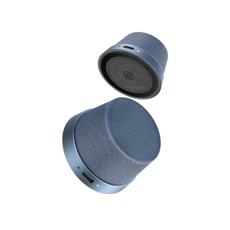 Promate High-Fidelity Mini Bluetooth Speaker with MagSafe Compatible Base ,Navy