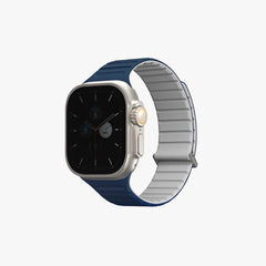 سوار ساعة أبل الذكية المغناطيسي القابل للعكس UNIQ REVIX EVO مقاس 49/45/44/42 مم - أزرق ملكي (أزرق ملكي/أبيض)