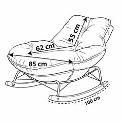 SOMA Nest Rocker Chair – Cozy Ergonomic Rocking Design – Premium Fabric – Beige Brown