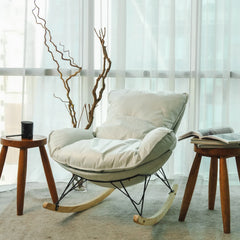 SOMA Aura Rocking Chair – Modern Ergonomic Relaxation Design – Premium Fabric – Beige