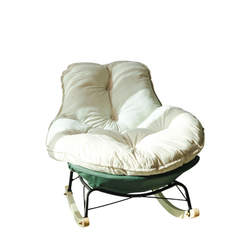 SOMA Nest Rocker Chair – Ergonomic Cozy Rocking Design – Premium Fabric – Beige/Green