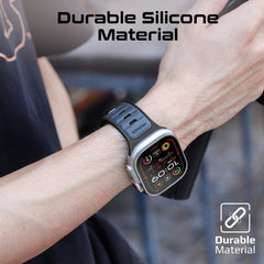 سوار ساعة رياضي متين من السيليكون بلونين - أزرق