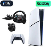 Bundle : Sony PlayStation 5 (PS5) Console Slim - Digital Edition + Logitech Driving Force G29 Racing Wheel + Driving Force Shifter