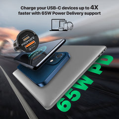 بروميت - شاحن سيارة صغير ثنائي المنافذ شفاف سريع الشحن