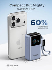UGREEN Nexode Power Bank (10000mAh, 55W, 2 Ports, Built-in Cable