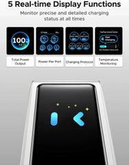 UGREEN 100W 5-Port GaN Fast Charger with Smart Display UK