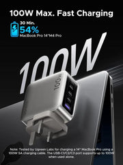 UGREEN 100W 5-Port GaN Fast Charger with Smart Display UK