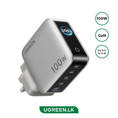 UGREEN 100W 5-Port GaN Fast Charger with Smart Display UK