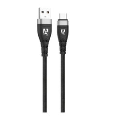 A-Team 2m USB to Type-C Fast Charging Cable, Anti-Bend Nylon Braided,Black