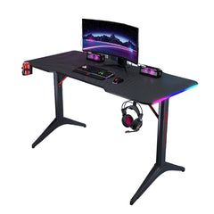 Gamax D2408B RGB Carbon fiber Gaming Table 140*60*74 cm with Mousepad - Black