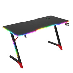 Gamax D2501 3 Sides RGB Carbon fiber Gaming Table 120*60*74 cm with Mousepad - Black