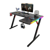 Gamax P201-RB RGB Carbon fiber Gaming Table 140*100*74 cm with Mousepad (L Shape - Right) - Black