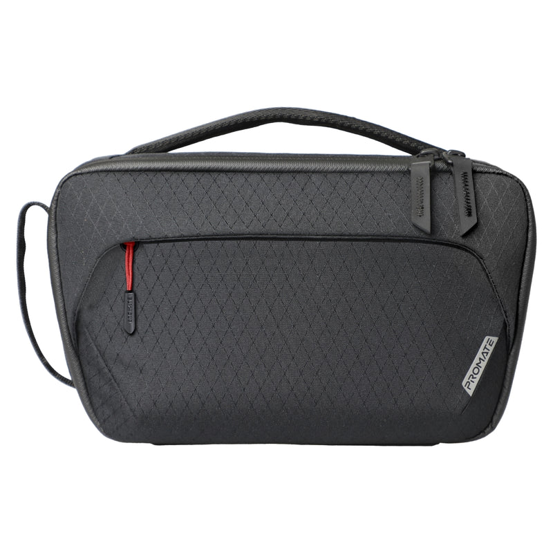 Promate Versatile Tech Essential Organizer Pouch Bag with Multiple Pockets ,Black