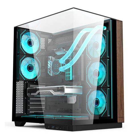 Acer V333BK Mid Tower Gaming PC Case – Wooden Black (8-Fans)