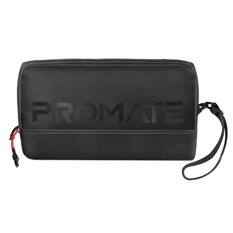 Promate Lightweight Tech Essential Organizer Pouch Bag with Multiple Pockets ,Black