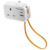Promate - 6-in-1 Multi-Function AC Socket Charger with Built-In 20W PD USB-C Cable,White