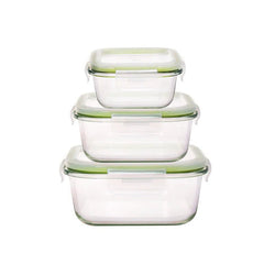 Westinghouse, 6-Piece Glass Food Storage Container Set - Airtight Lids - 320ml to 1520ml