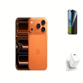 Apple iPhone 17 Pro Max 256GB Cosmic Orange+2.5D Privacy Tempered Glass for iPhone 17 Pro max+WIWU NANO 30W GAN PD CHARGER