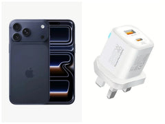 Apple iPhone 17 Pro Max 512GB Deep Blue +Promate 25W Wall Charger Head with USB-A and Type-C Ports - White