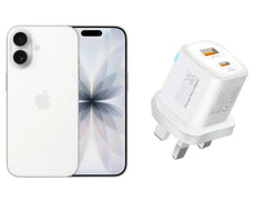 Apple iPhone 17 256GB White +Promate 25W Wall Charger Head with USB-A and Type-C Ports - White