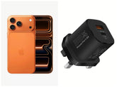 Apple iPhone 17 Pro Max 1TB Cosmic Orange +Promate 33W Power Delivery GaNFast Charging Adapter,BLACK
